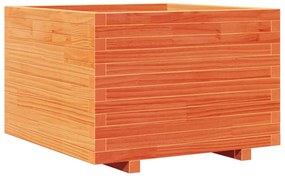 Vaso/floreira de jardim 70x70x49,5 cm pinho maciço castanho mel