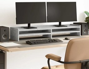 vidaXL Suporte monitor 100x24x16 cm derivados madeira cinzento cimento