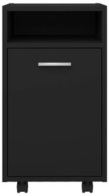 Móvel de apoio com rodas 33x38x60 cm contraplacado preto