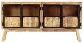 Aparador em mangueira maciça áspera 160x30x80 cm castanho/preto