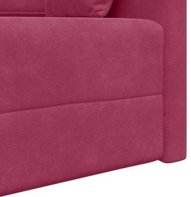 Sofá-Camas 2 em 1 Vermelho Vinho 213x144x60 cm Veludo