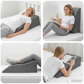 vidaXL Travesseiro para Perna Cinzeto 68 x 41 x 21 cm