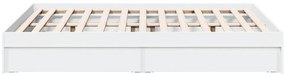 Estrutura de cama c/ gavetas 140x200cm derivados madeira branco