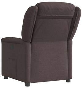 Poltrona reclinável tecido castanho-escuro