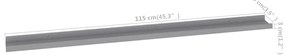 Prateleiras de parede 2 pcs 115x9x3 cm cinzento