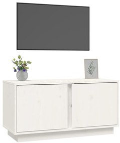 Móvel de TV 80x35x40,5 cm madeira de pinho maciça branco