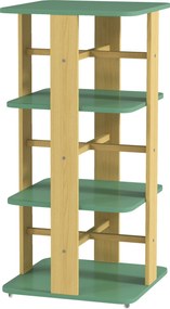 Estante infantil com rodas 48C x 48L x 99,5A cm, estante para livros infantis de 3 níveis para sala de jogos, quarto de criança, verde