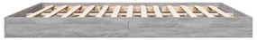 Estrutura de cama 200x200 cm derivados madeira cinzento sonoma