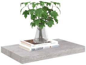 Prateleira de parede suspensa 50x23x3,8 cm MDF cinzento cimento