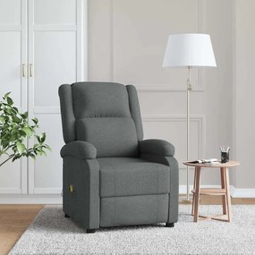 Poltrona de massagens tecido cinzento-escuro