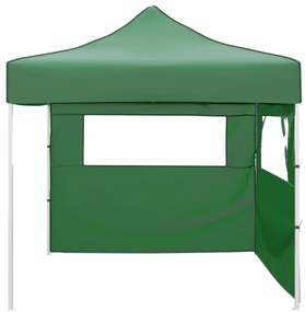 Tenda dobrável com 2 paredes 3x3 m verde