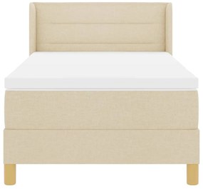 Cama Box com Colchão , Tecido Creme, 80 x 200 cm