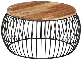 vidaXL Mesa de centro Ø68 cm madeira de acácia maciça