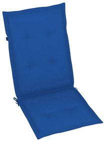 Cadeiras de jardim c/ almofadões azul real 2 pcs teca maciça