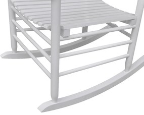 Cadeira de baloiço com assento curvo madeira branco