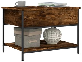 Mesa de centro 70x50x50 cm deriv. madeira/metal carvalho fumado