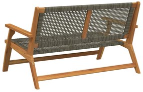 Banco de Jardim Cinza 122x76x73.5 cm Madeira Sólida de Acácia