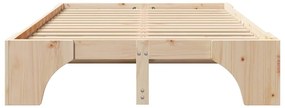 Cama de Madeira de Pinho Maciça 140x190 cm da