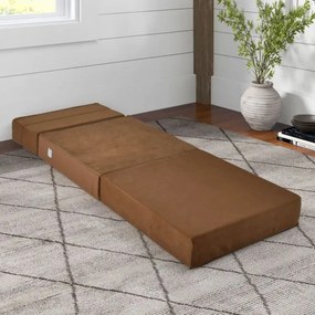 Sofá-cama dobrável 3 em 1 Capa amovível e lavável Cama de hóspedes portátil 190 x 71 x 15 cm Castanho