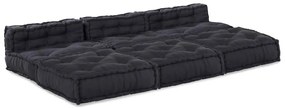Puffs Modulares 4 pcs em Tecido Antracite