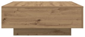 Mesa de Centro vidaXL com Luzes de LED Carvalho Artesanal 80x80x31 cm