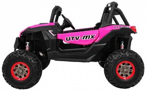 Buggy elétrico para Crianças 24V 4x4 2 Lugares SuperStar Rodas de EVA, Assento de couro Rosa