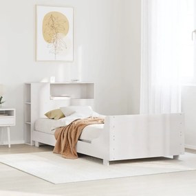 vidaXL Cama sem colchão 90x190 cm madeira de pinho maciça branco
