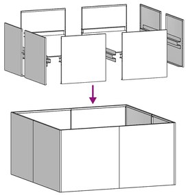 Planter 80x80x40 cm aço galvanizado