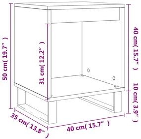 Mesas de cabeceira 2 pcs derivados de madeira cinzento cimento