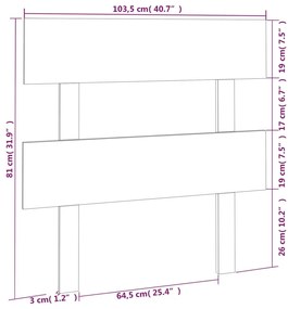Cabeceira de cama 103,5x3x81 cm pinho maciço cinzento