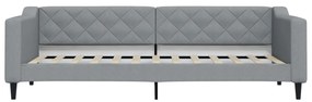 Sofá-cama com colchão 80x200 cm tecido cinzento-claro