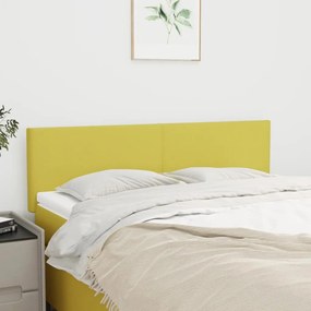 vidaXL Cabeceira de cama 2 pcs tecido 72x5x78/88 cm verde