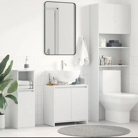 Armário de casa de banho 60x33x61 cm contraplacado branco