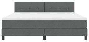 Cama Box Spring com Colchão e LED Cinza Escuro 180x200 cm Tecido