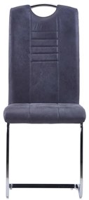 7 pcs conjunto de jantar camurça artificial cinzento