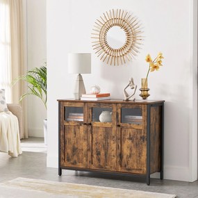 Aparador 100 x 35 x 75 cm castanho vintage-preto