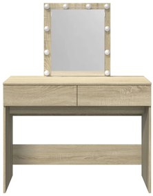 Toucador com LEDs 100x40x130 cm carvalho sonoma