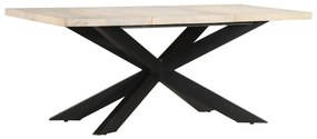 vidaXL Mesa de jantar 180x90x76 cm madeira mangueira maciça branqueada