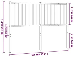 Cabeceira de cama 120 cm metal branco
