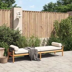 Banco de jardim com almofadão acácia e vime PE preto