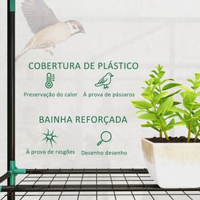 Estufa Pequena com Prateleiras de 3 Níveis Portas com Fecho de Correr Estufa para Cultivar 215x46x151 cm Transparente