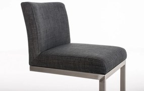Banco de bar Paros em tecido 42 x 104 x 48 cm Cinzento escuro