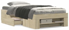 Estrutura cama s/ colchão derivados de madeira carvalho sonoma