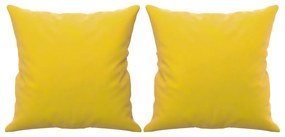Sofá 3 lugares c/ almofadas decorativas 180 cm veludo amarelo