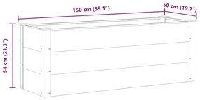Canteiro elevado para jardim WPC 150x50x54 cm cinzento