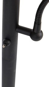 Candeeiro de pé inteligente preto com dourado incl. WiFi A60 e E14 - Retro