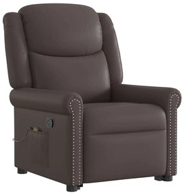 Poltrona massagens reclinável elevatória couro artificial