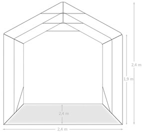 Tenda de garagem em PVC 2,4x2,4 m verde