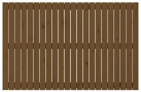 Cabeceira de parede 140x3x90 cm pinho maciço castanho-mel