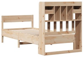 Cama com estante sem colchão 75x190 cm pinho maciço